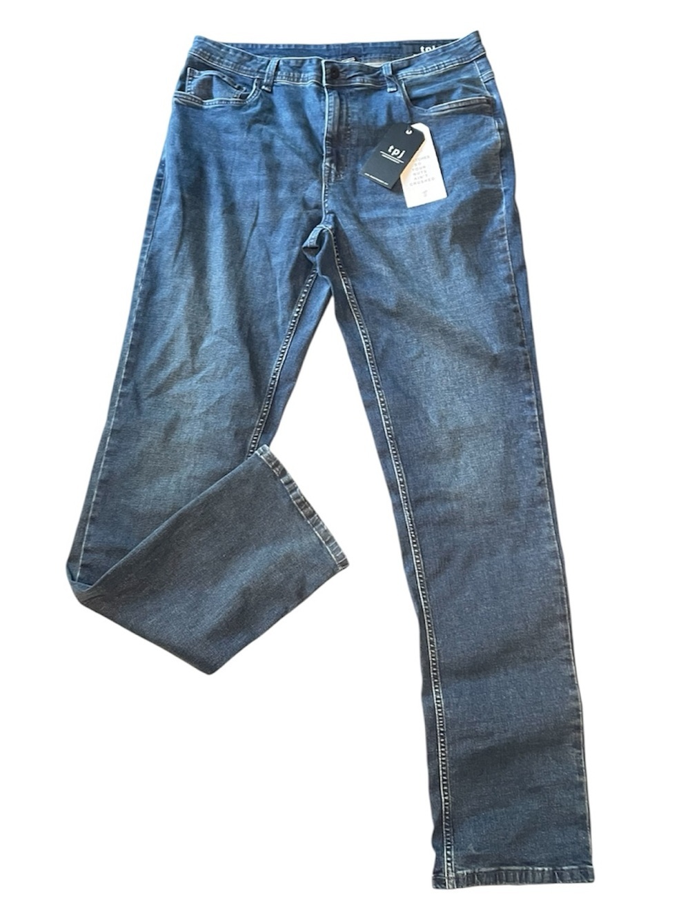TPJ The Perfect Jeans Mens 38 X 36 Athletic Fit Straight Leg Stretch Denim Blue